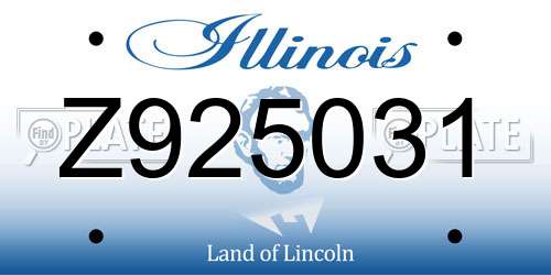 Z925031 Illinois License Plate