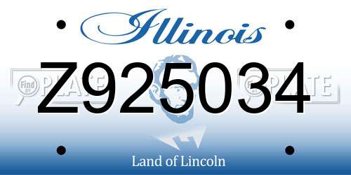 Z925034 Illinois License Plate