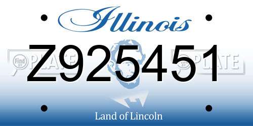 Z925451 Illinois License Plate