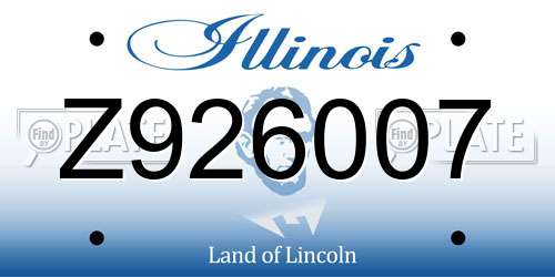Z926007 Illinois License Plate