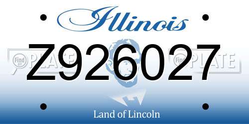 Z926027 Illinois License Plate