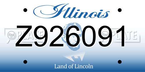 Z926091 Illinois License Plate