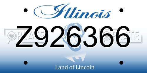 Z926366 Illinois License Plate