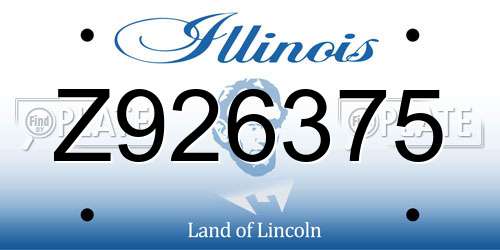 Z926375 Illinois License Plate