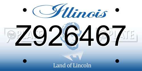 Z926467 Illinois License Plate