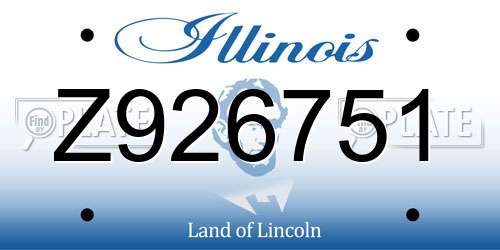 Z926751 Illinois License Plate