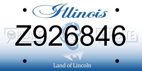 Z926846 Illinois License Plate