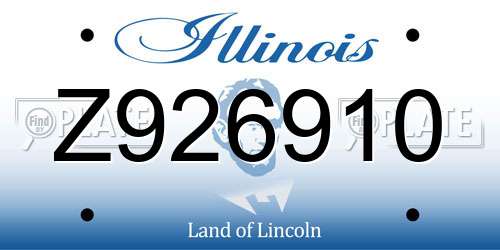 Z926910 Illinois License Plate