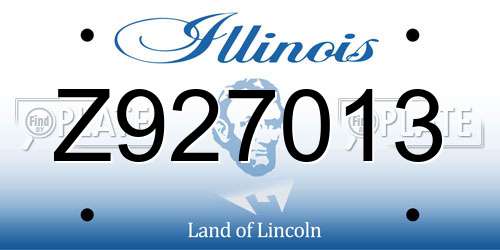 Z927013 Illinois License Plate