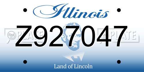 Z927047 Illinois License Plate