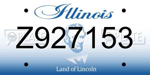 Z927153 Illinois License Plate