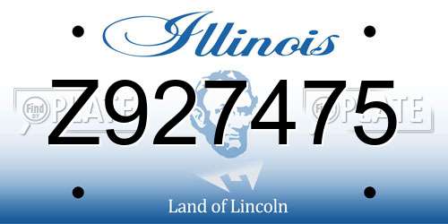 Z927475 Illinois License Plate