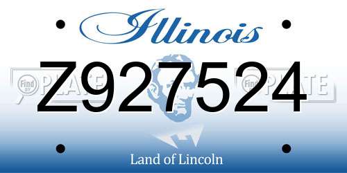 Z927524 Illinois License Plate