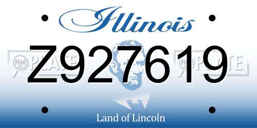 Z927619 Illinois License Plate