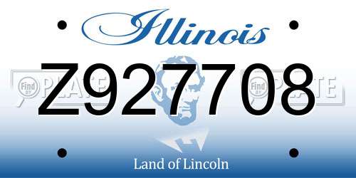 Z927708 Illinois License Plate