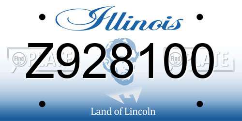 Z928100 Illinois License Plate