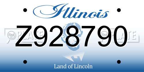 Z928790 Illinois License Plate