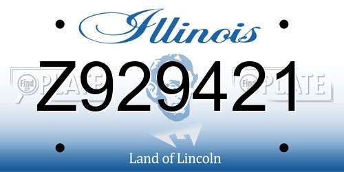 Z929421 Illinois License Plate