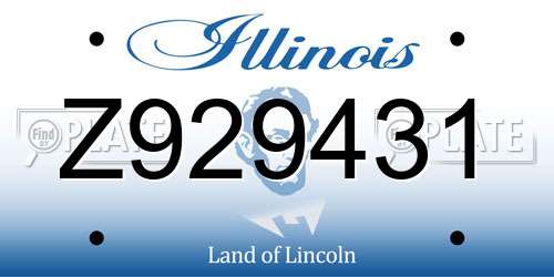 Z929431 Illinois License Plate