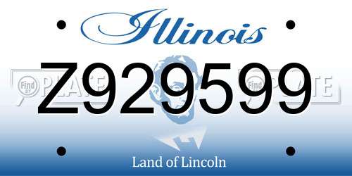 Z929599 Illinois License Plate