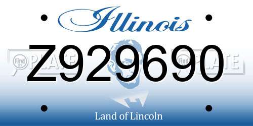 Z929690 Illinois License Plate