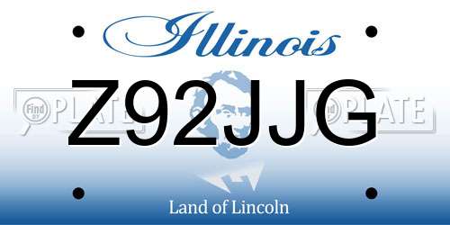 Z92JJG Illinois License Plate