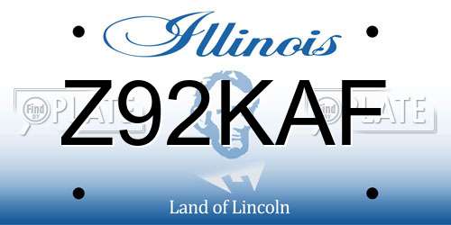 Z92KAF Illinois License Plate