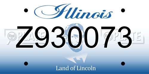 Z930073 Illinois License Plate