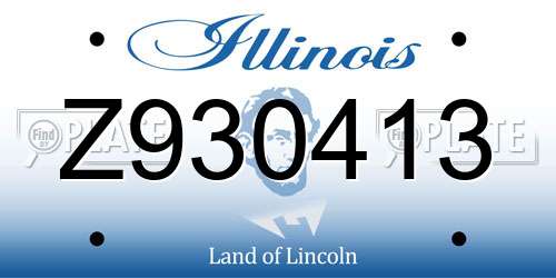 Z930413 Illinois License Plate