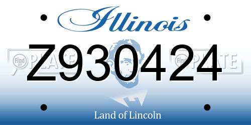 Z930424 Illinois License Plate