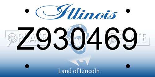Z930469 Illinois License Plate