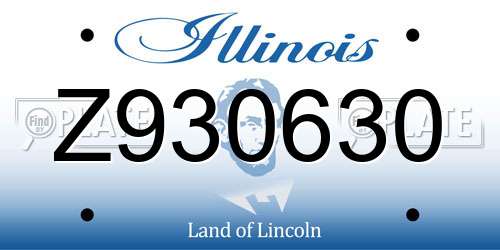 Z930630 Illinois License Plate