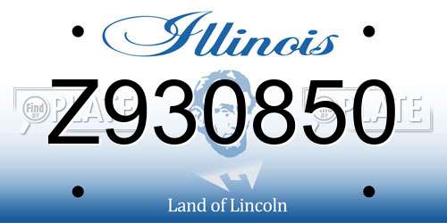 Z930850 Illinois License Plate