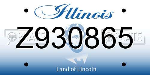 Z930865 Illinois License Plate