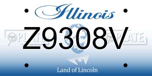 Z9308V Illinois License Plate