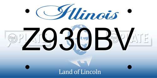 Z930BV Illinois License Plate