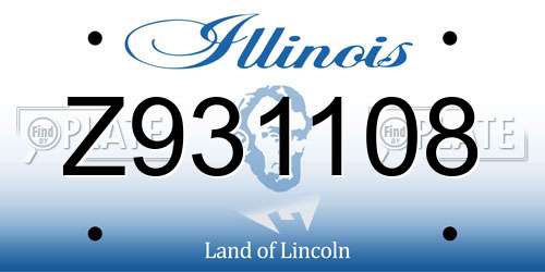Z931108 Illinois License Plate
