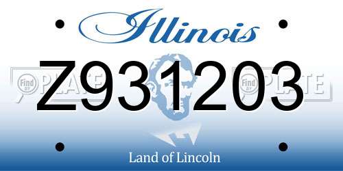 Z931203 Illinois License Plate