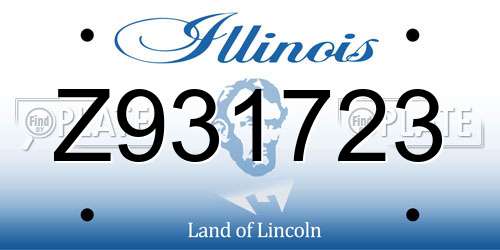 Z931723 Illinois License Plate