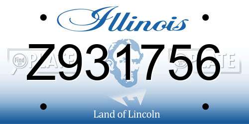 Z931756 Illinois License Plate