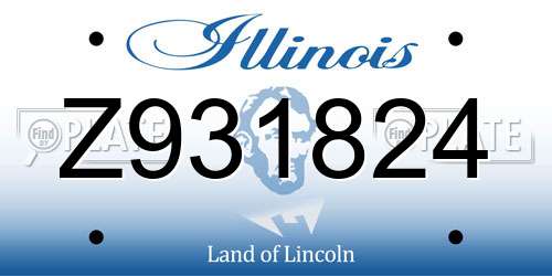 Z931824 Illinois License Plate