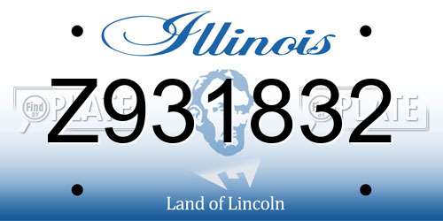 Z931832 Illinois License Plate