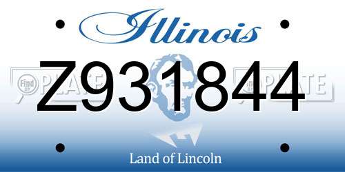 Z931844 Illinois License Plate