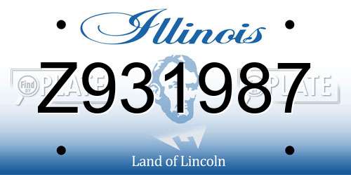 Z931987 Illinois License Plate