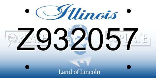 Z932057 Illinois License Plate