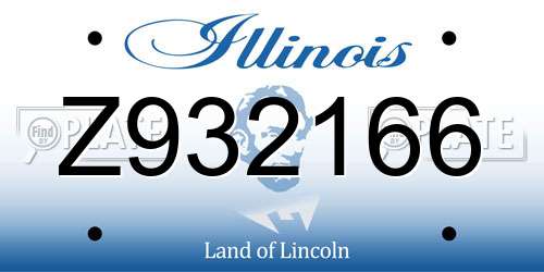 Z932166 Illinois License Plate