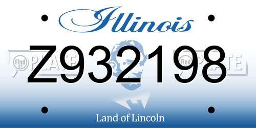 Z932198 Illinois License Plate