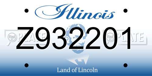 Z932201 Illinois License Plate