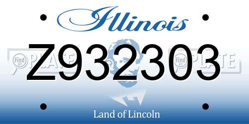 Z932303 Illinois License Plate