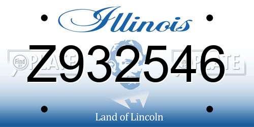 Z932546 Illinois License Plate